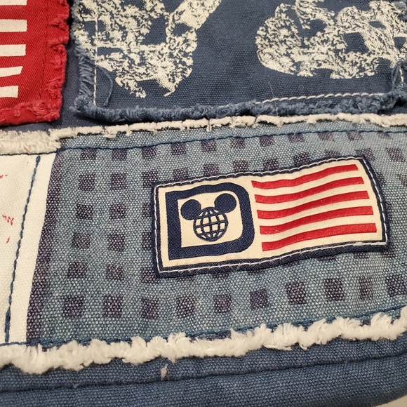 Disney Parks Mickey Mouse Stars Stripes Patriotic Denim Tote Bag - Picture 4 of 12
